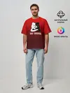 Мужская футболка оверсайз / monokuma на красном градиенте