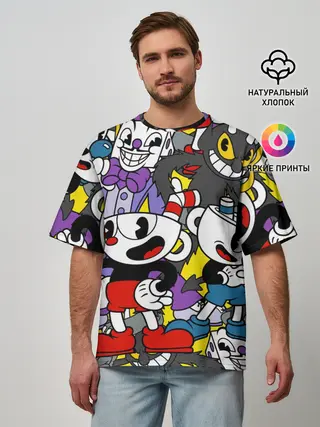 Мужская футболка оверсайз / Cuphead
