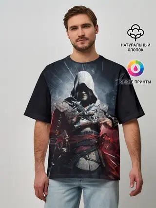 Мужская футболка оверсайз / Assassins Creed 4: Black Flag