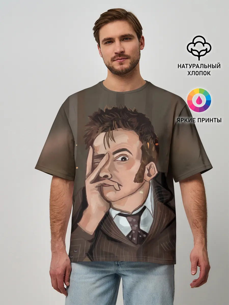Мужская футболка оверсайз / 10TH DOCTOR WHO