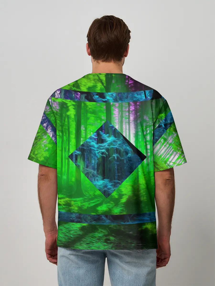 Мужская футболка оверсайз / ПСИХОДЕЛИЯ ЛЕСА