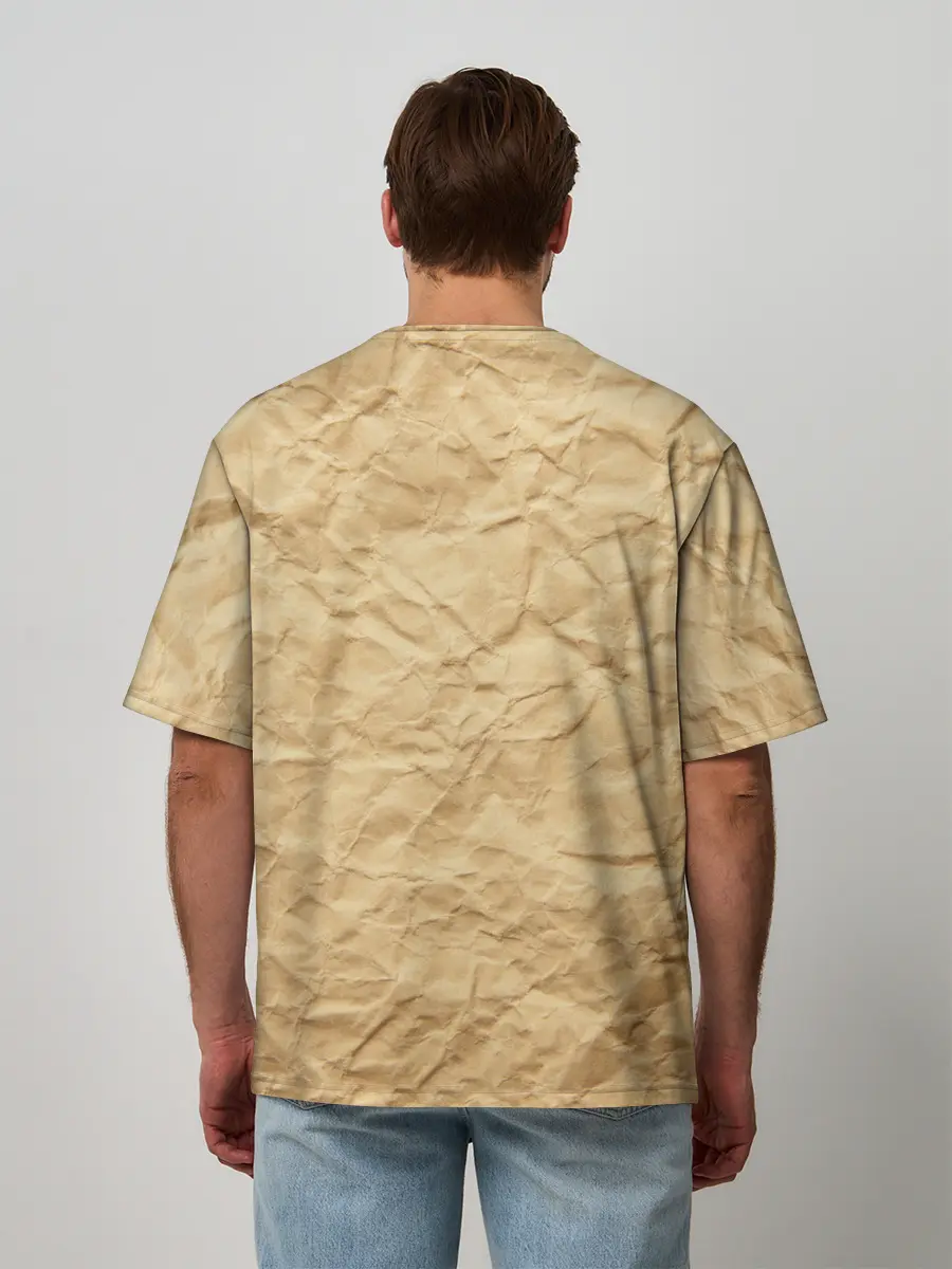 Мужская футболка оверсайз / БУМАЖНАЯ ТЕКСТУРА