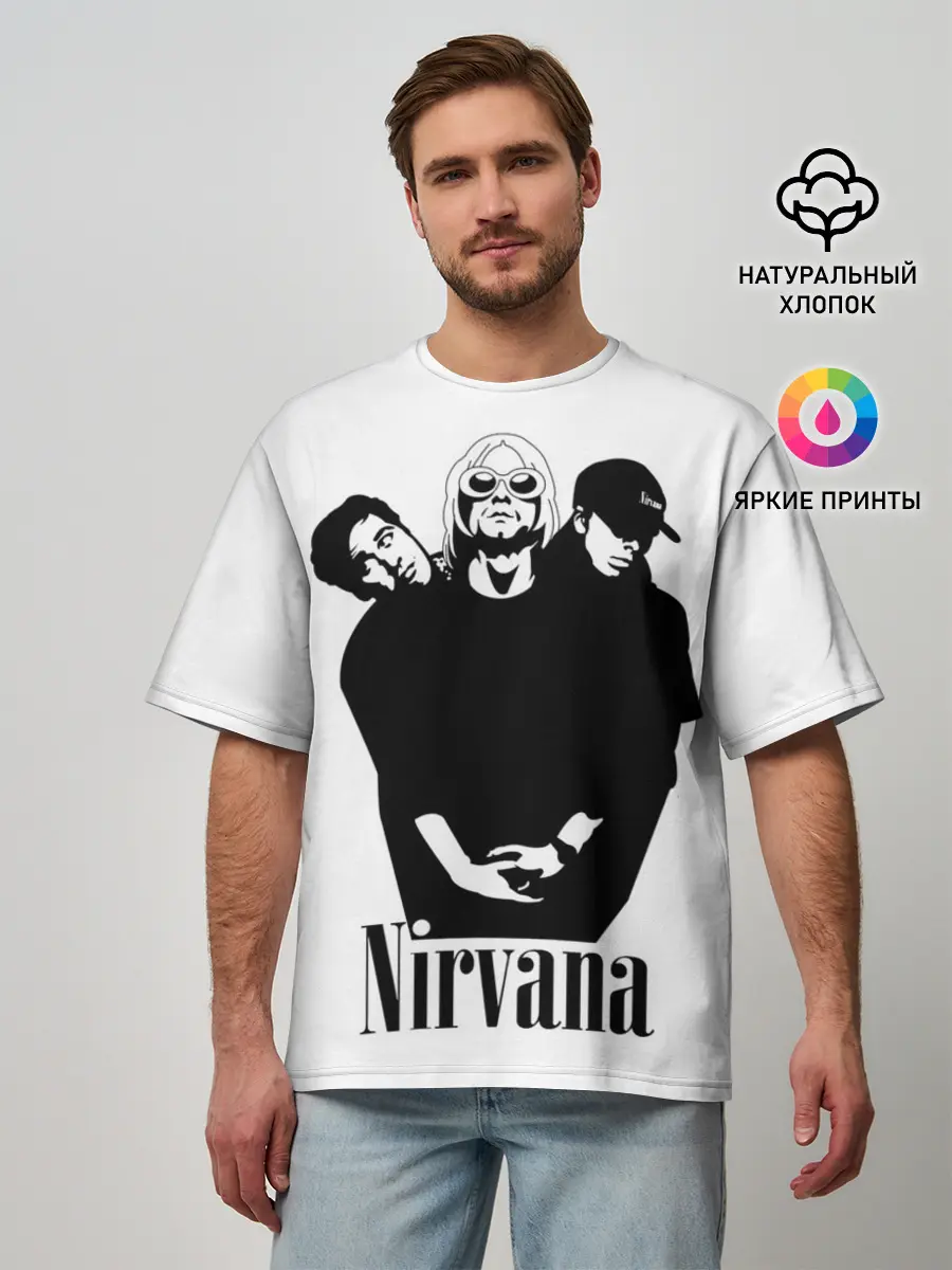 Мужская футболка оверсайз / Nirvana Группа