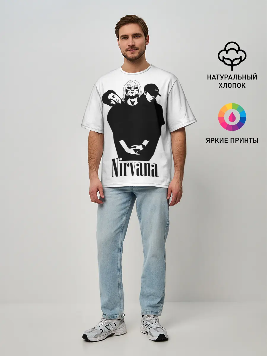 Мужская футболка оверсайз / Nirvana Группа