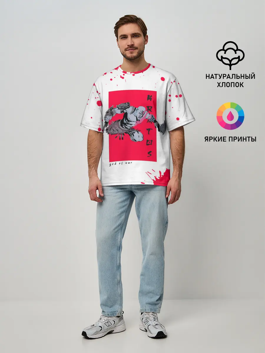 Мужская футболка оверсайз / Young Kratos
