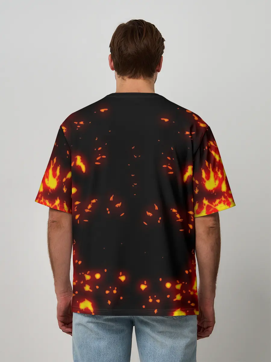 Мужская футболка оверсайз / BITCOIN / БИТКОИН / ОГОНЬ