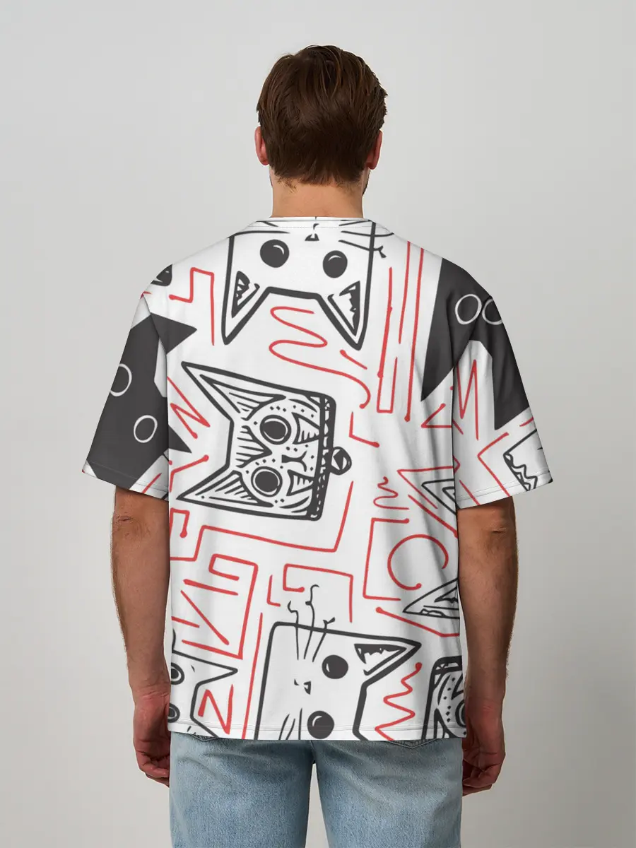 Мужская футболка оверсайз / Cats