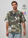 Мужская футболка оверсайз / Камуфляж с кляксами