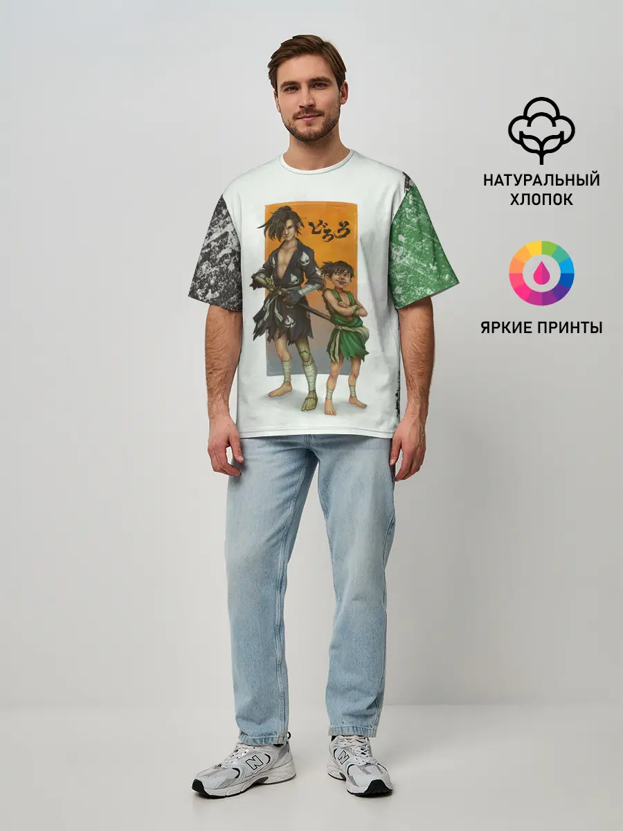Мужская футболка оверсайз / Хяккимару и Такебо | Дороро