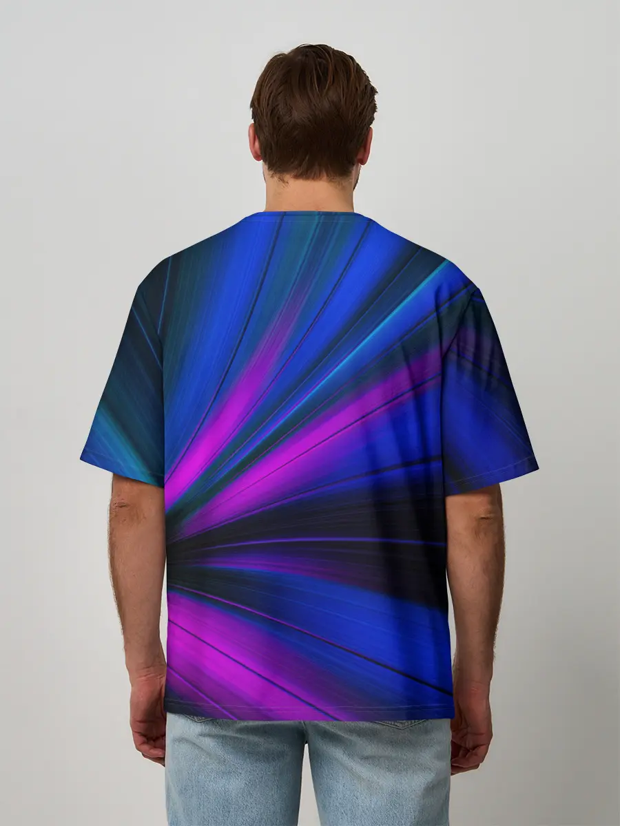 Мужская футболка оверсайз / НЕОНОВЫЕ ВОЛНЫ | NEON STRIPES