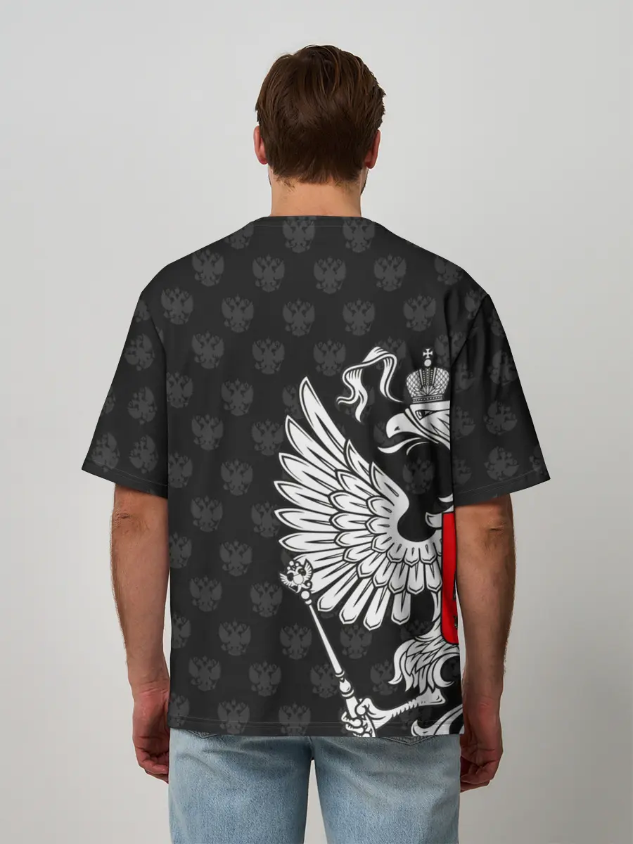 Мужская футболка оверсайз / Россия / Премиум Black