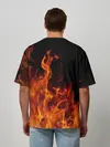 Мужская футболка оверсайз / Огонь
