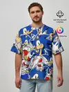 Мужская футболка оверсайз / SONIC ПАТТЕРН / СОНИК