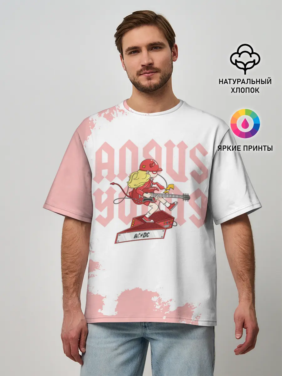 Мужская футболка оверсайз / Angus Young AC/DC