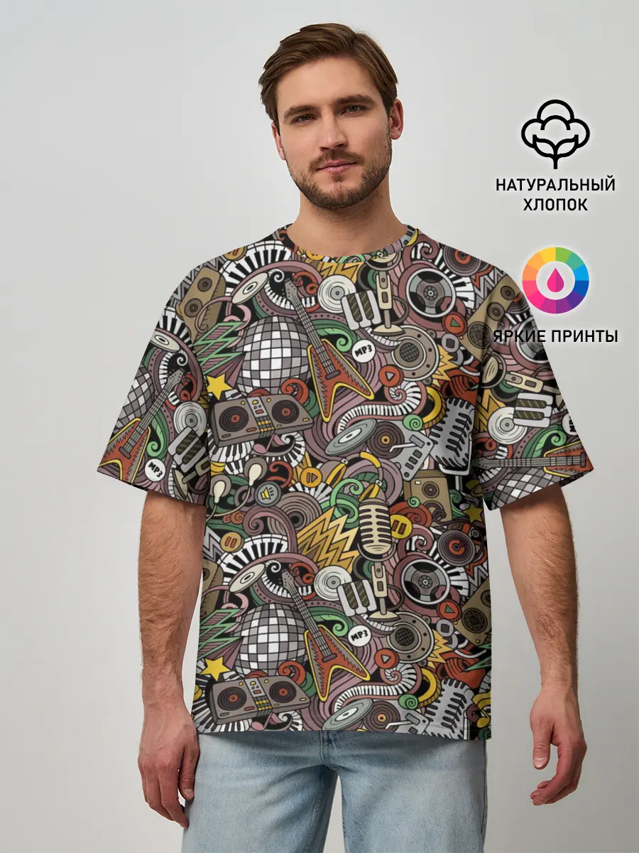 Мужская футболка оверсайз / Музыка