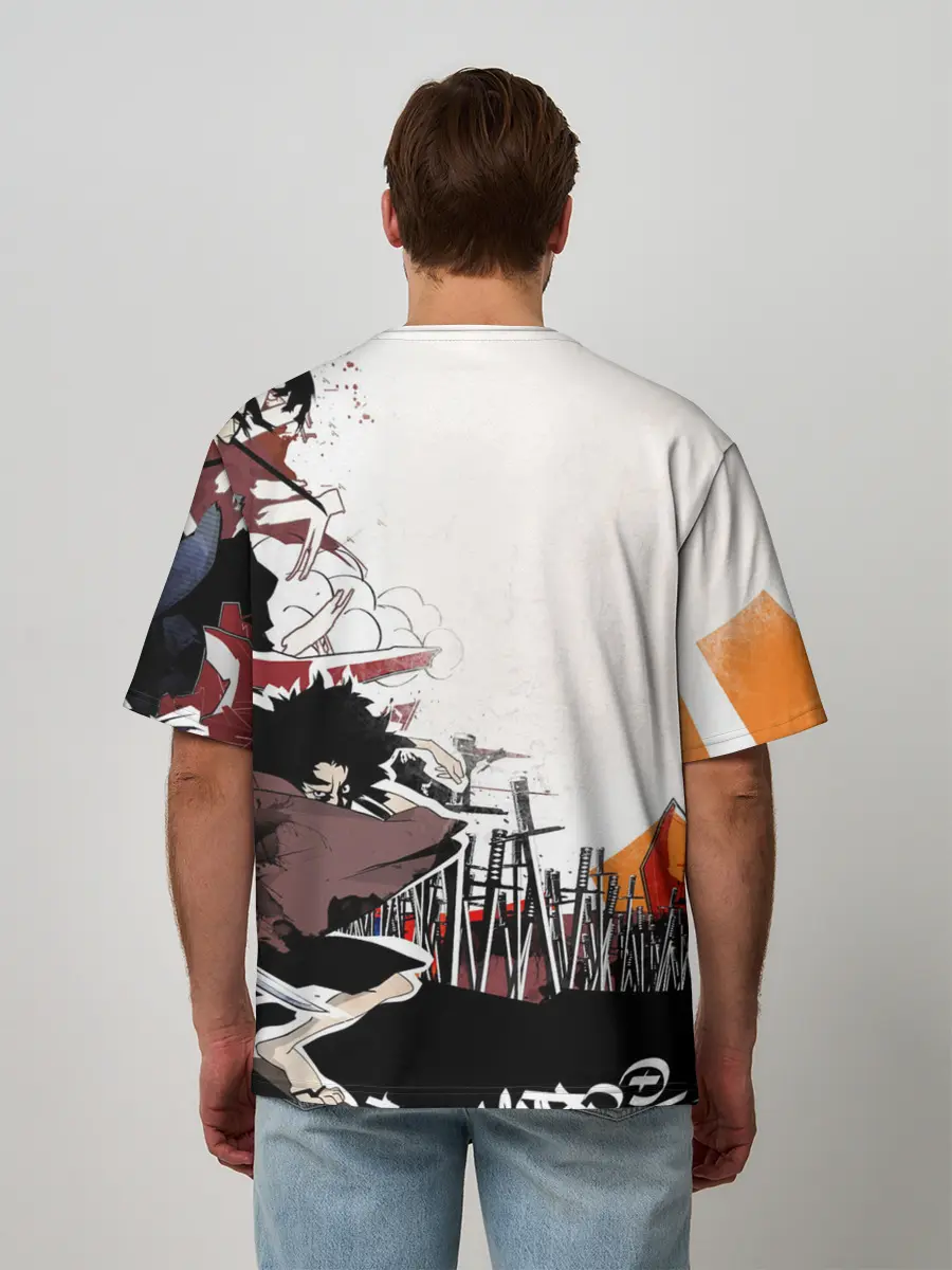 Мужская футболка оверсайз / Афросамурай аниме