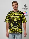 Мужская футболка оверсайз / НОВОГОДНЯЯ NIRVANA