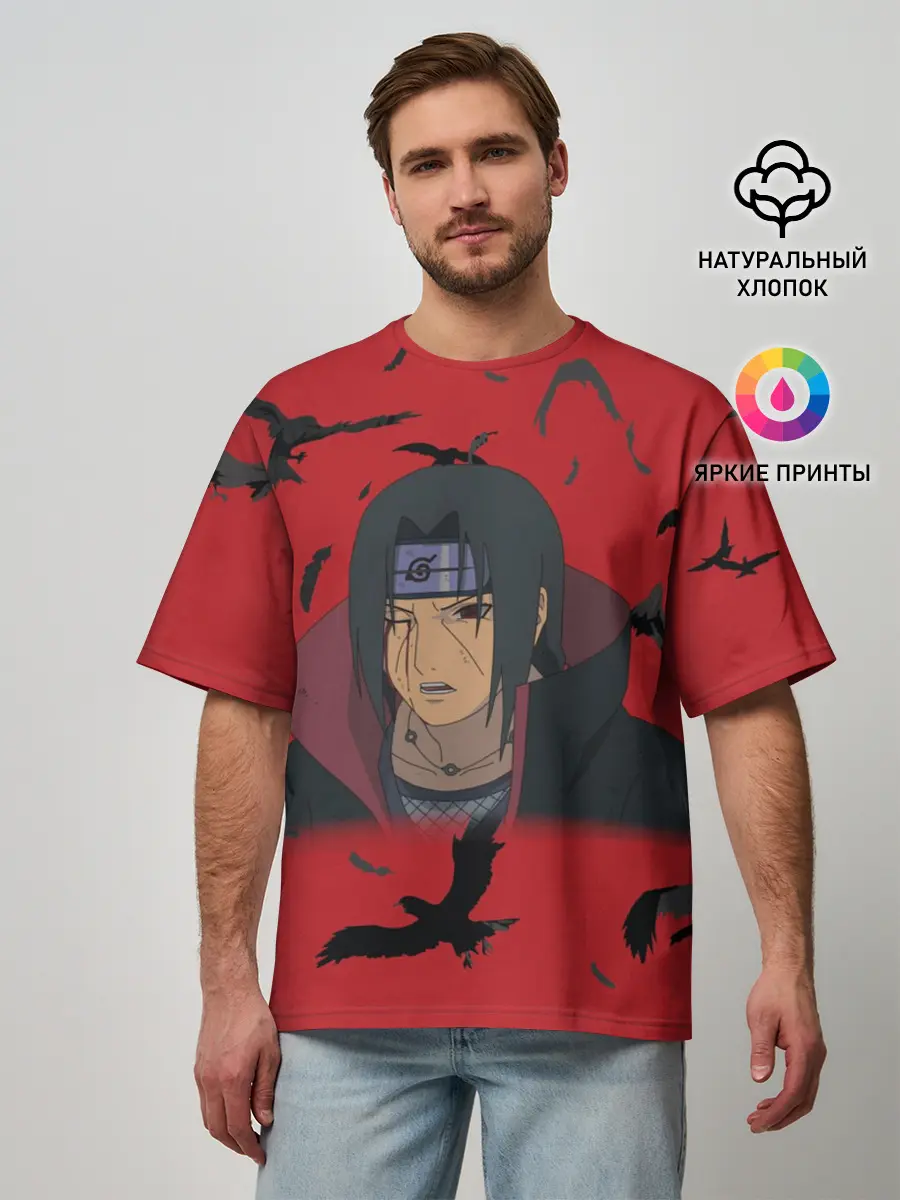 Мужская футболка оверсайз / Uchiha | Hitachi