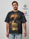 Мужская футболка оверсайз / Gold Skull