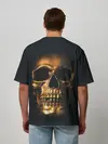 Мужская футболка оверсайз / Gold Skull
