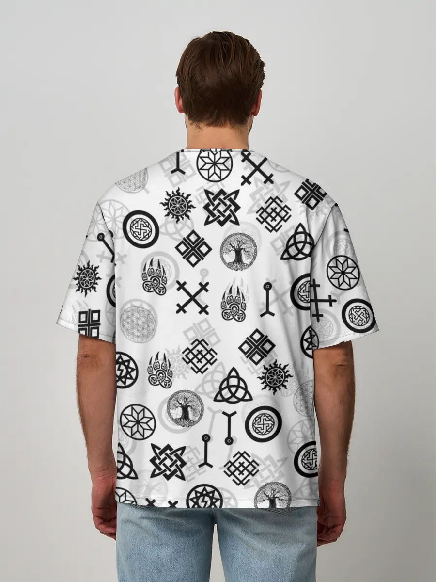 Мужская футболка оверсайз / СЛАВЯНСКИЕ РУНЫ