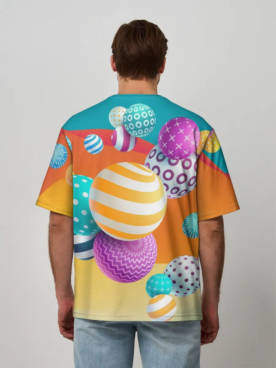 Мужская футболка оверсайз / Мячики