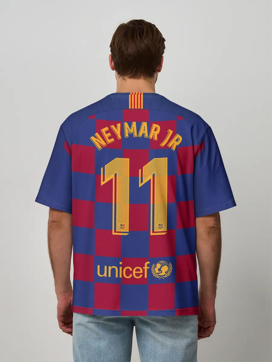 Мужская футболка оверсайз / Неймар Форма Барселона 19/20
