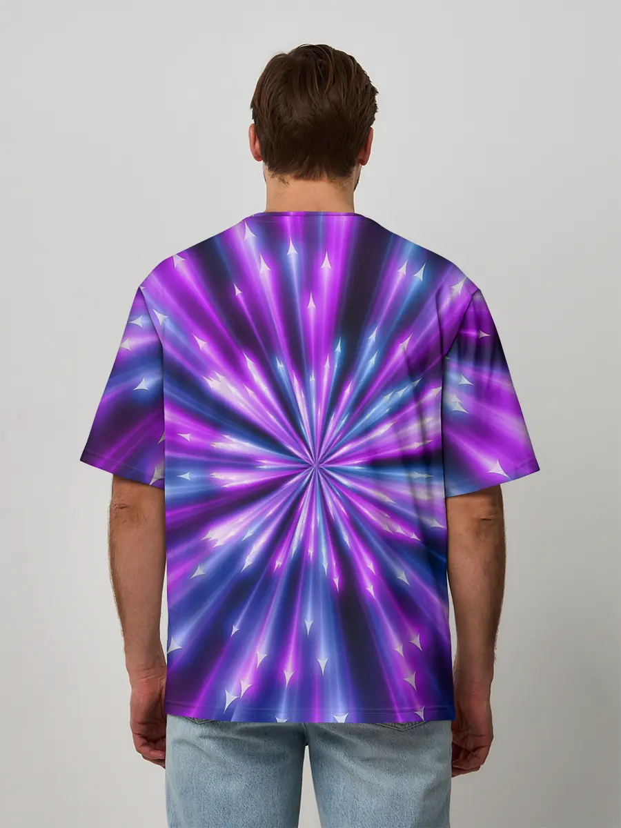 Мужская футболка оверсайз / Неоновые стрелы