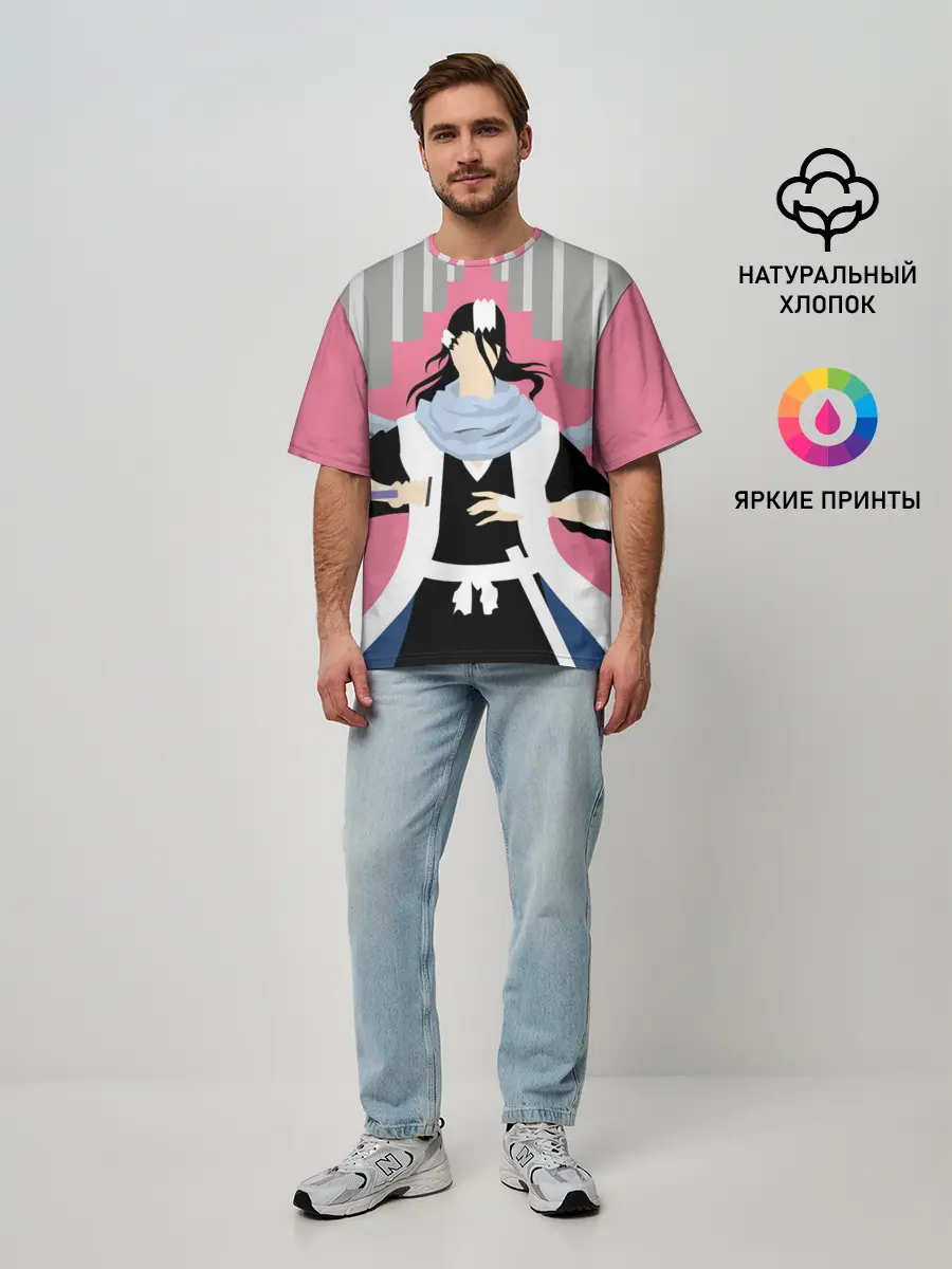 Мужская футболка оверсайз / Бякуя Кучики