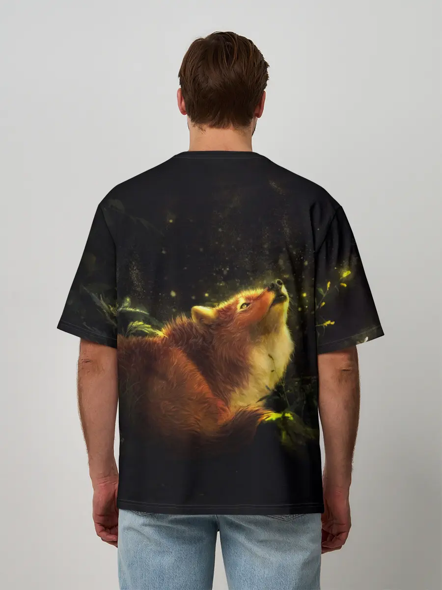 Мужская футболка оверсайз / Лисица