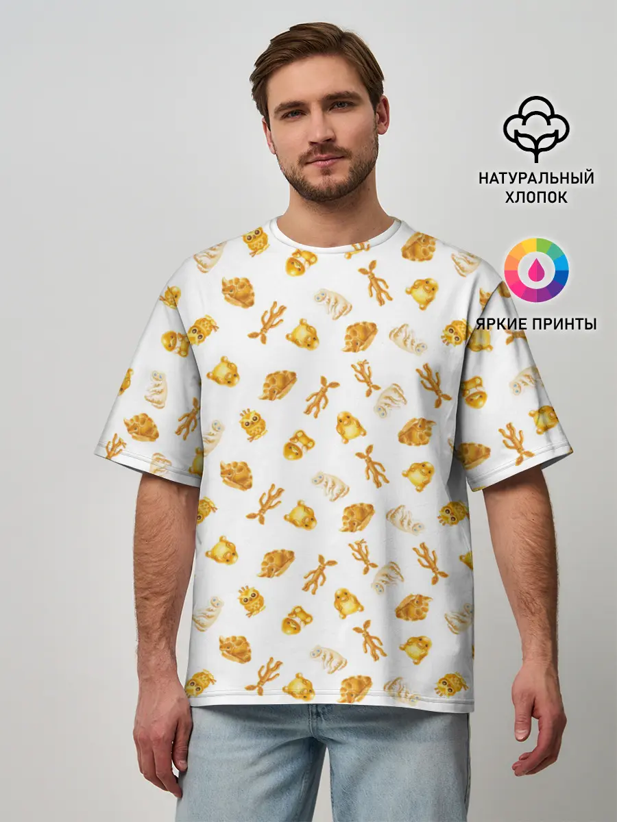 Мужская футболка оверсайз / Baked Goods Kowalski Pattern