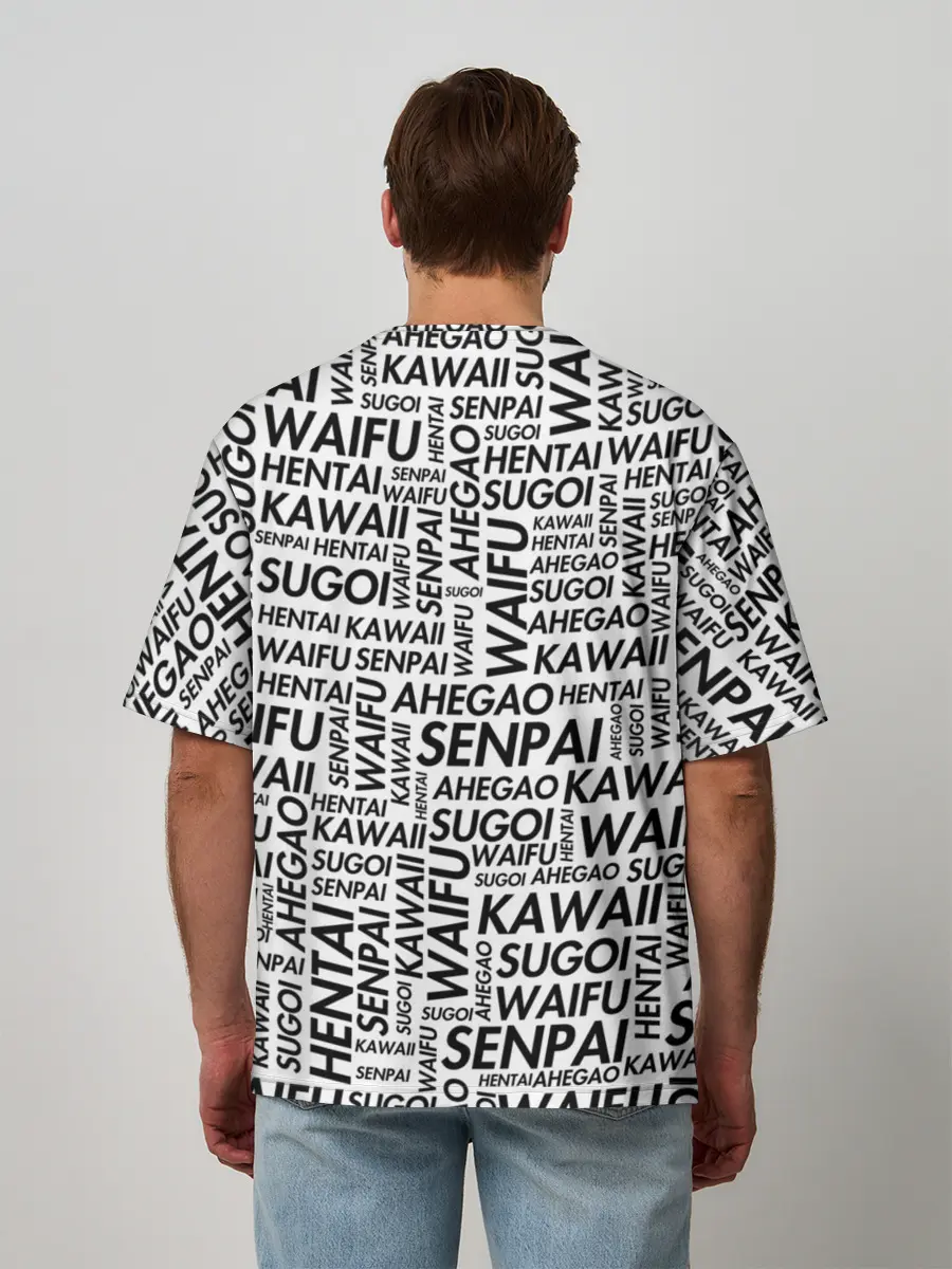 Мужская футболка оверсайз / Anime Waifu