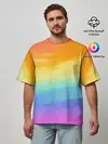 Мужская футболка оверсайз / РАДУЖНЫЕ ВОЛНЫ | RAINBOW WAVES