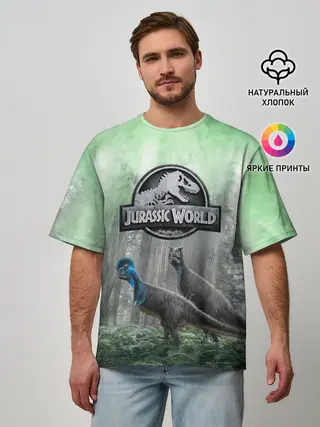 Мужская футболка оверсайз / Jurassic World | Мир Юрского периода