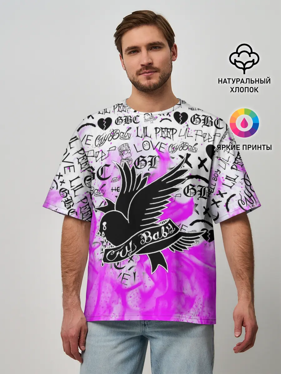 Мужская футболка оверсайз / CRY BABY LIL PEEP