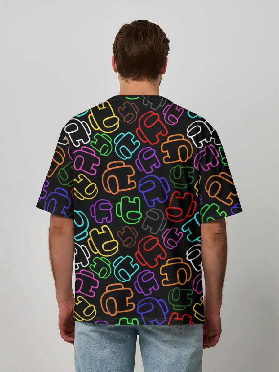 Мужская футболка оверсайз / AMONG US NEON