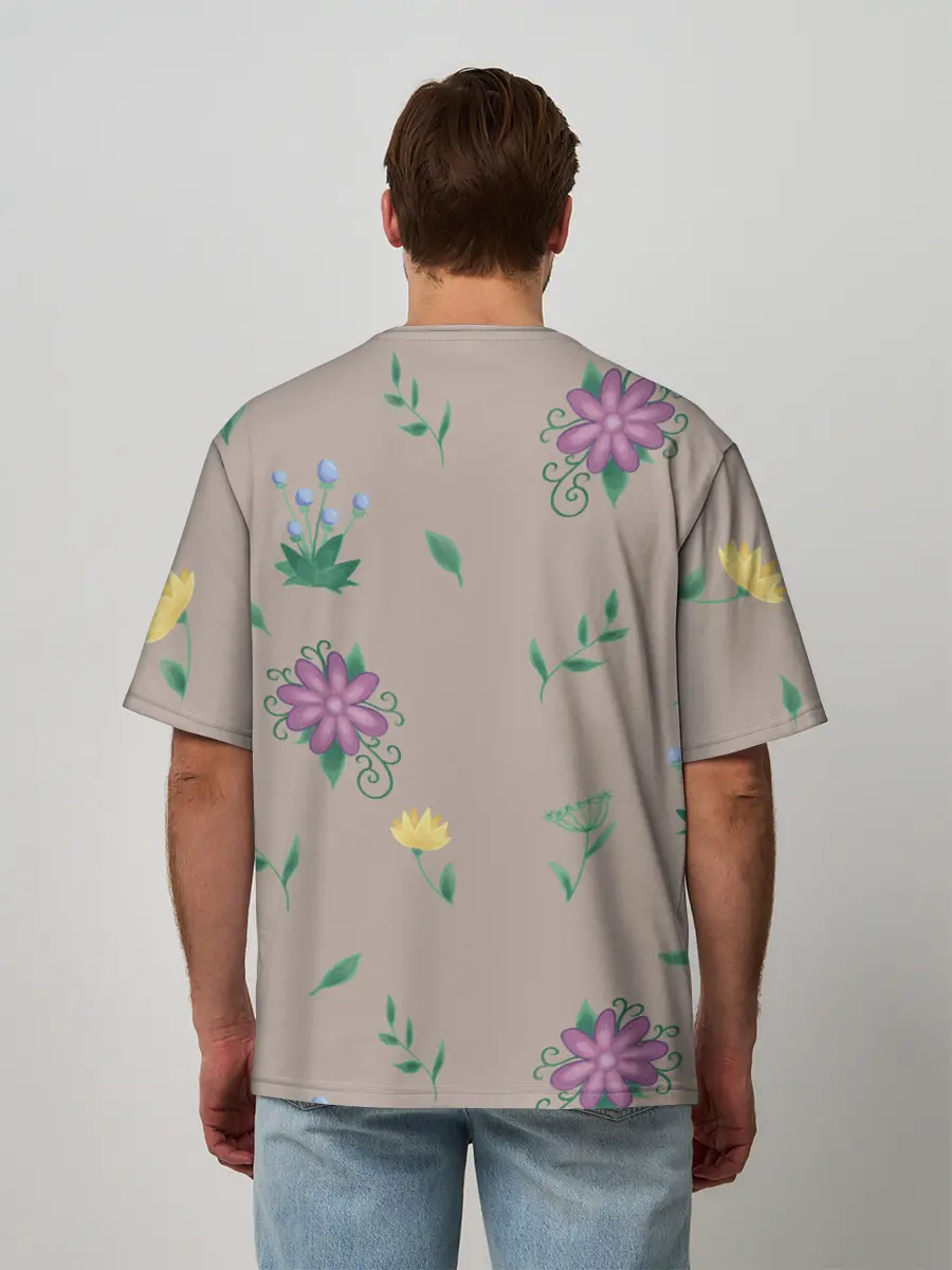 Мужская футболка оверсайз / Цветочная эстетика
