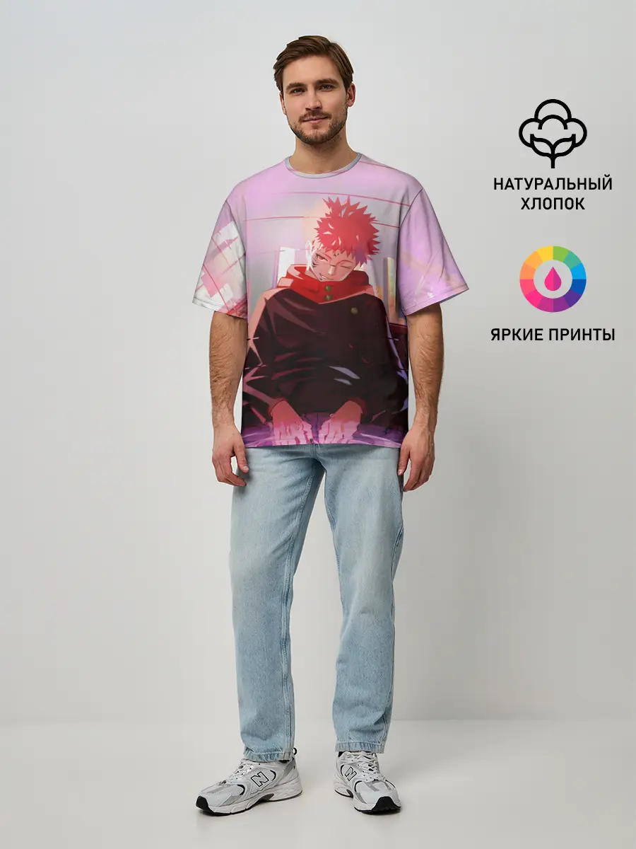 Мужская футболка оверсайз / JUJUTSU KAISEN | МАГИЧЕСКАЯ БИ