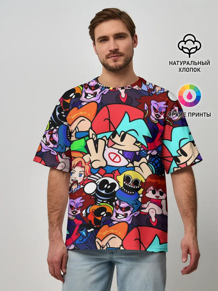 Мужская футболка оверсайз / Friday Night Funkin