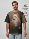 Мужская футболка оверсайз / Лиса-охотница
