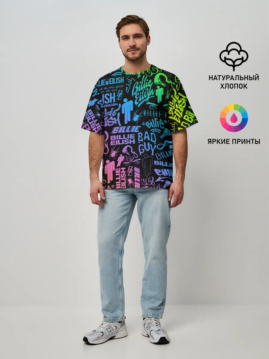 Мужская футболка оверсайз / BILLIE EILISH | БИЛЛИ АЙЛИШ