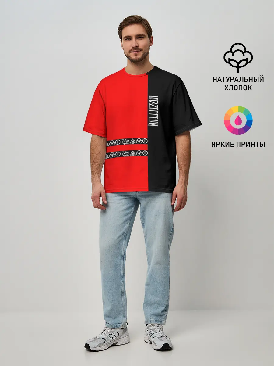 Мужская футболка оверсайз / led zeppelin