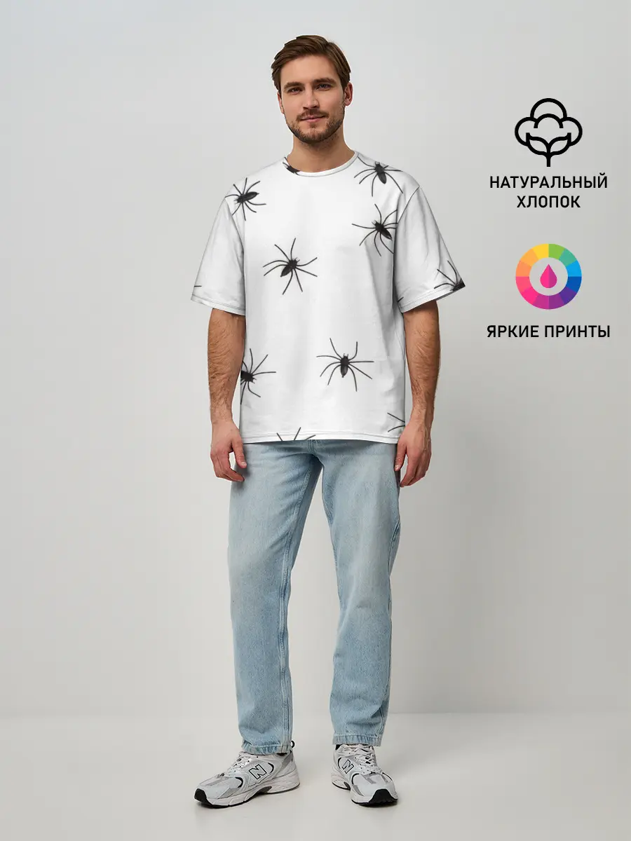 Мужская футболка оверсайз / Пауки