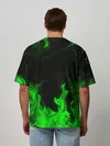 Мужская футболка оверсайз / ЗЕЛЁНЫЙ ОГОНЬ | GREEN FIRE