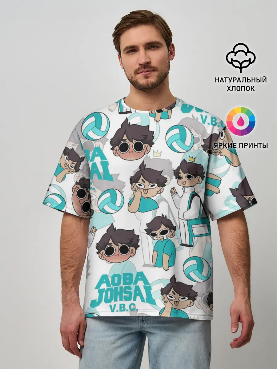 Мужская футболка оверсайз / ТООРУ ОЙКАВА / OIKAWA TORU