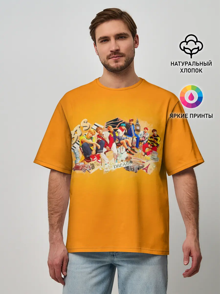 Мужская футболка оверсайз / BTS