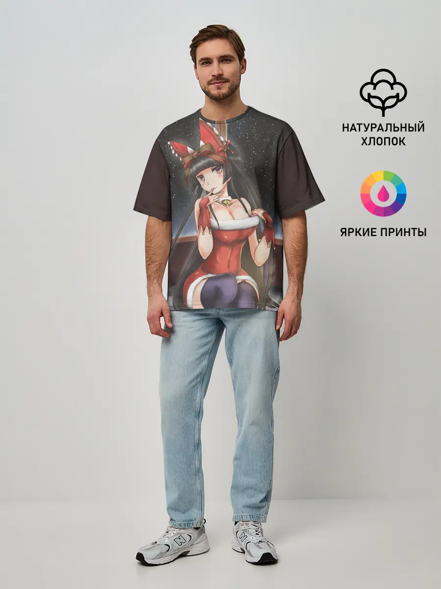 Мужская футболка оверсайз / Jieitai Kanochi nite