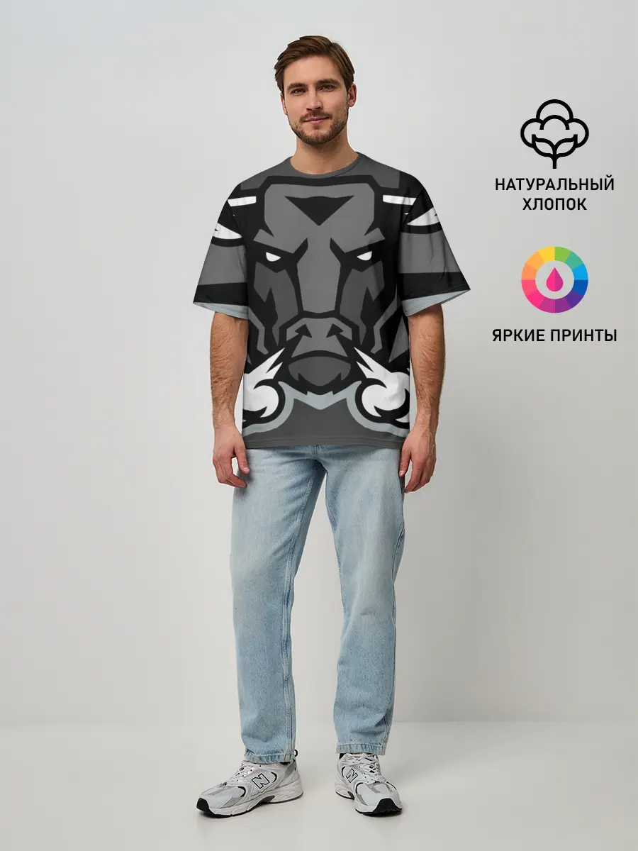 Мужская футболка оверсайз / Зверь