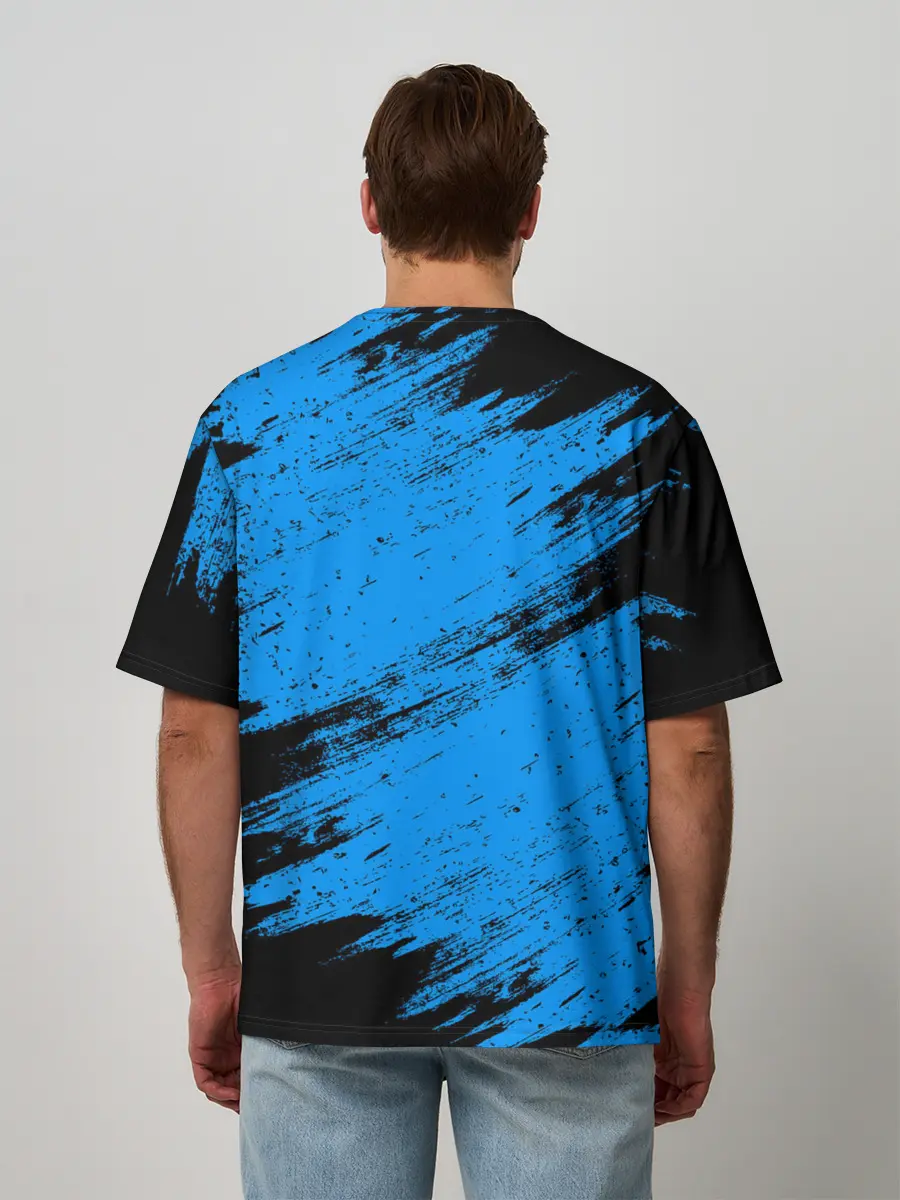 Мужская футболка оверсайз / AMONG US - Синий в Короне