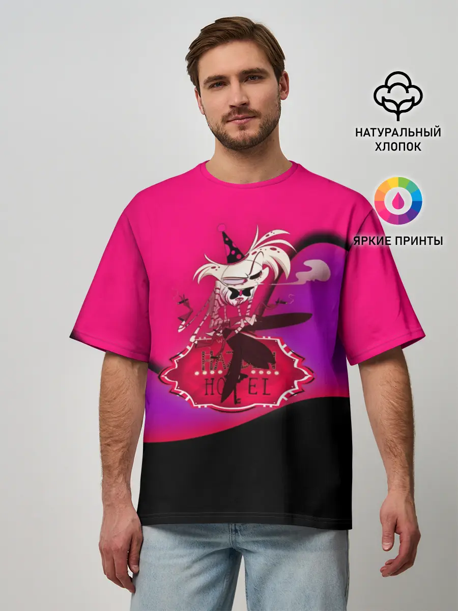 Мужская футболка оверсайз / Hazbin Hotel